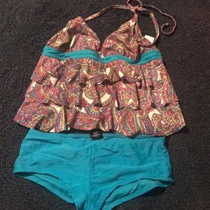 Tie back tankini